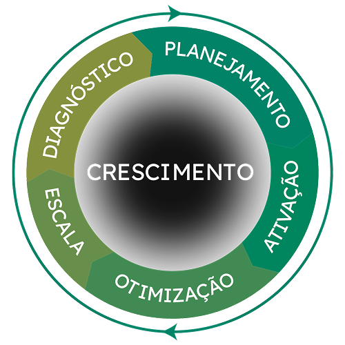 Diagrama do Ciclo Inteligente – estratégia integrada de marketing digital